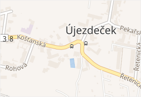 náměstí Boženy Němcové v obci Újezdeček - mapa ulice