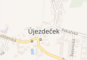 Újezdeček v obci Újezdeček - mapa části obce