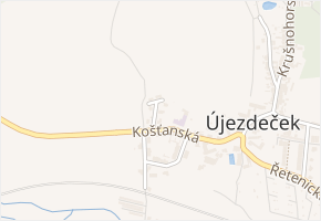 Za školou v obci Újezdeček - mapa ulice