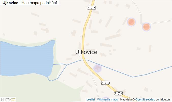 Mapa Ujkovice - Firmy v části obce.