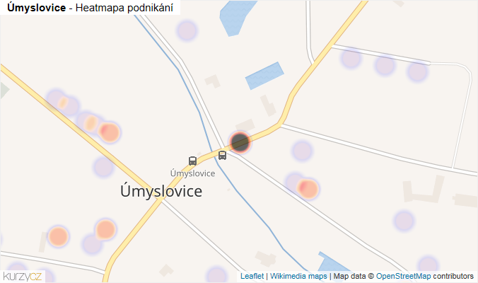Mapa Úmyslovice - Firmy v části obce.