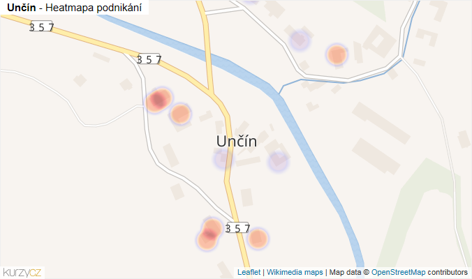Mapa Unčín - Firmy v části obce.