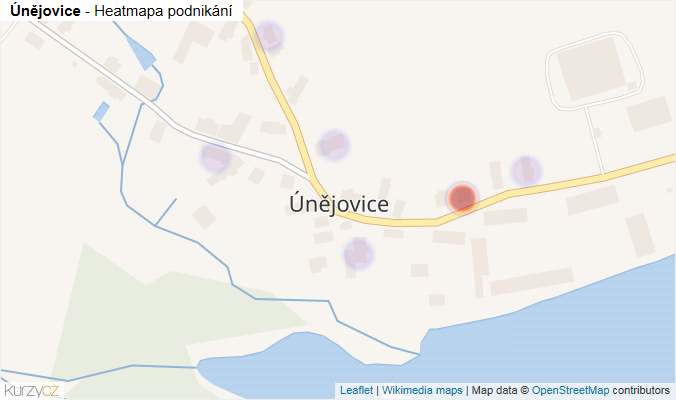Mapa Únějovice - Firmy v části obce.