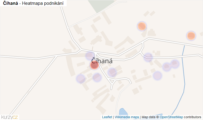 Mapa Číhaná - Firmy v části obce.