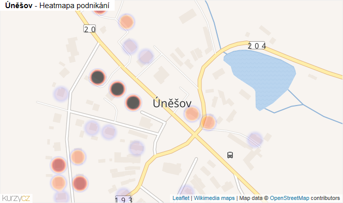 Mapa Úněšov - Firmy v části obce.