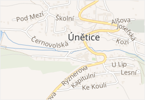 V Jezírkách v obci Únětice - mapa ulice