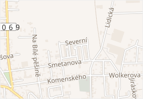 1. máje v obci Unhošť - mapa ulice