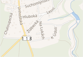 Na Lukách v obci Unhošť - mapa ulice