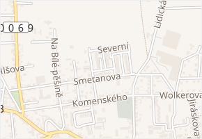 Osvobození v obci Unhošť - mapa ulice