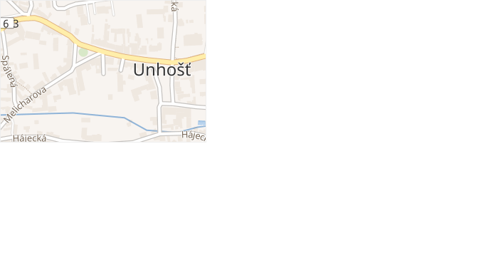 Pod Masnými krámy v obci Unhošť - mapa ulice