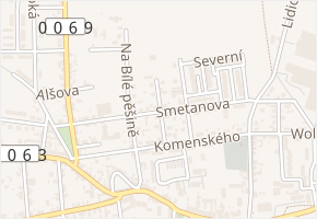 Smetanova v obci Unhošť - mapa ulice