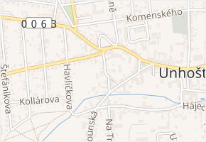 Spálená v obci Unhošť - mapa ulice