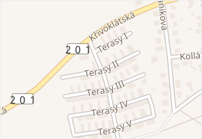 Terasy II v obci Unhošť - mapa ulice