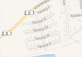 Terasy III v obci Unhošť - mapa ulice