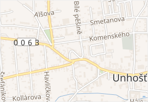 Tyršovo náměstí v obci Unhošť - mapa ulice