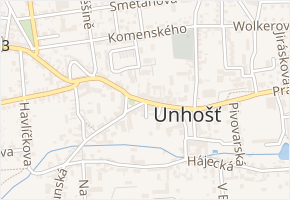 Vidouš v obci Unhošť - mapa ulice