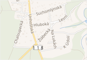Žlábecká v obci Unhošť - mapa ulice