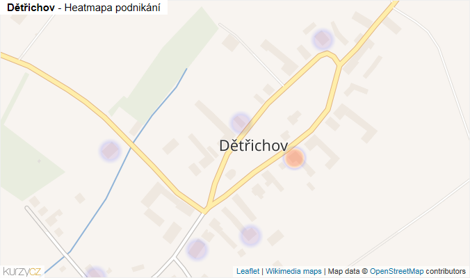 Mapa Dětřichov - Firmy v části obce.