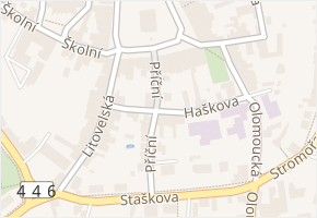 Haškova v obci Uničov - mapa ulice