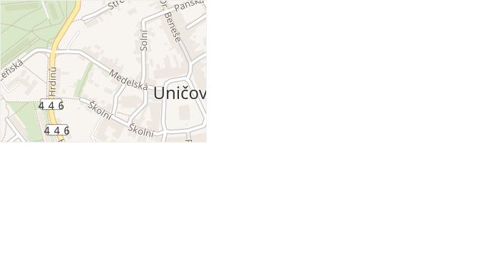 Medelská v obci Uničov - mapa ulice