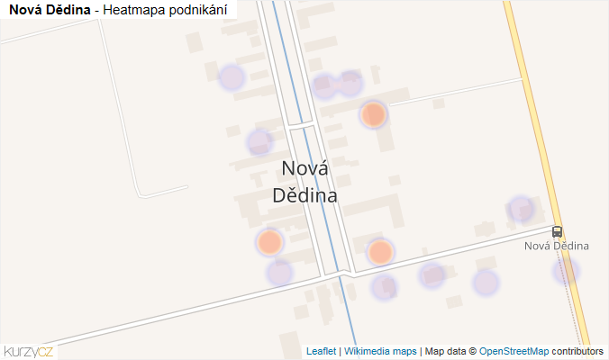 Mapa Nová Dědina - Firmy v části obce.