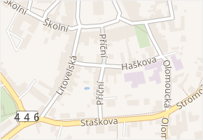 Příční v obci Uničov - mapa ulice