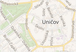 Školní v obci Uničov - mapa ulice