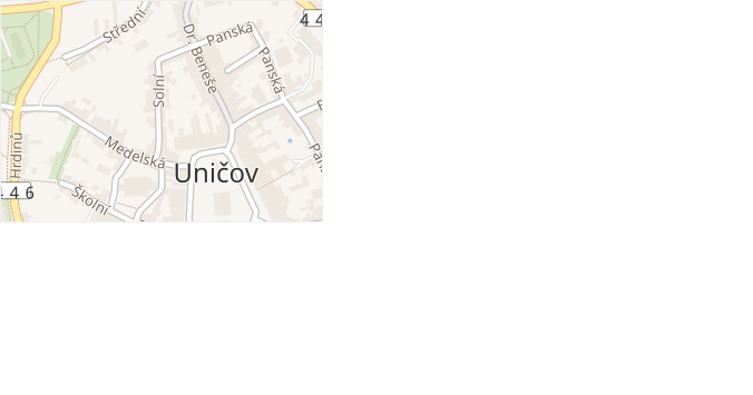 Solní v obci Uničov - mapa ulice