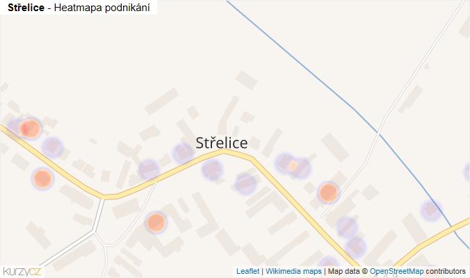 Mapa Střelice - Firmy v části obce.