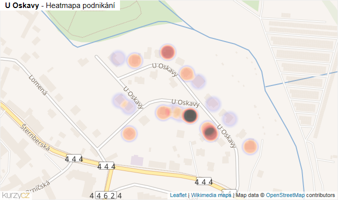 Mapa U Oskavy - Firmy v ulici.