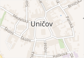 Uničov v obci Uničov - mapa části obce