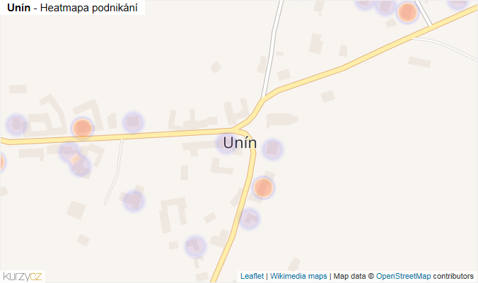 Mapa Unín - Firmy v části obce.