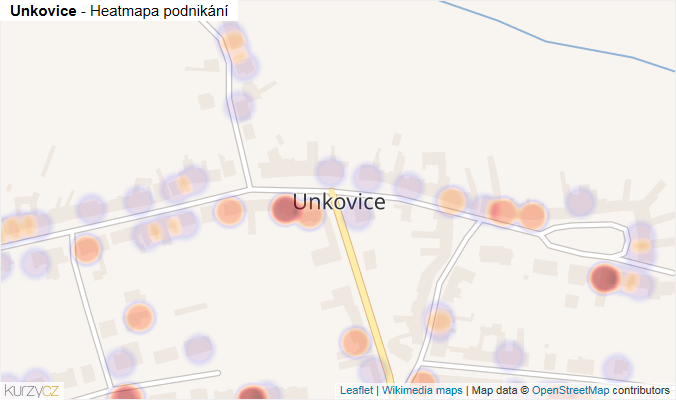 Mapa Unkovice - Firmy v části obce.