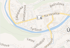 Boženy Němcové v obci Úpice - mapa ulice