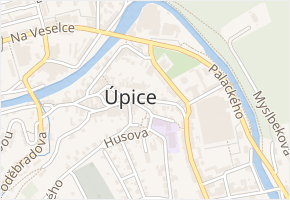 Máchova v obci Úpice - mapa ulice