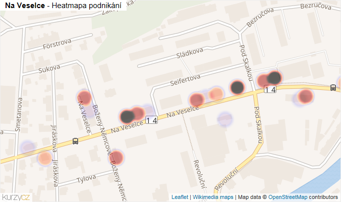 Mapa Na Veselce - Firmy v ulici.
