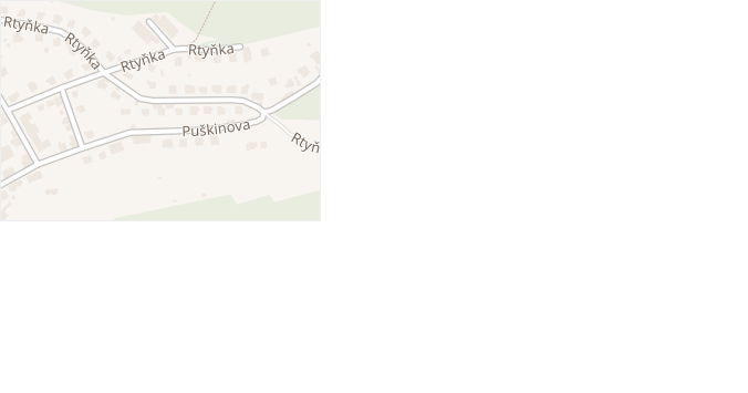 Puškinova v obci Úpice - mapa ulice
