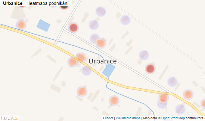 Mapa Urbanice - Firmy v části obce.