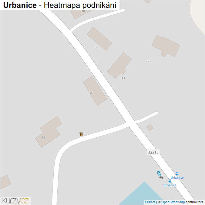 Mapa Urbanice - Firmy v obci.