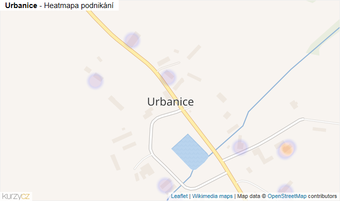 Mapa Urbanice - Firmy v části obce.