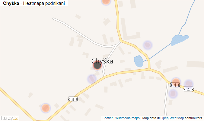 Mapa Chyška - Firmy v části obce.