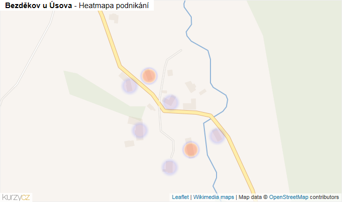Mapa Bezděkov u Úsova - Firmy v části obce.