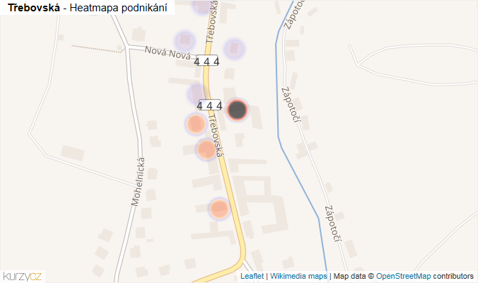 Mapa Třebovská - Firmy v ulici.