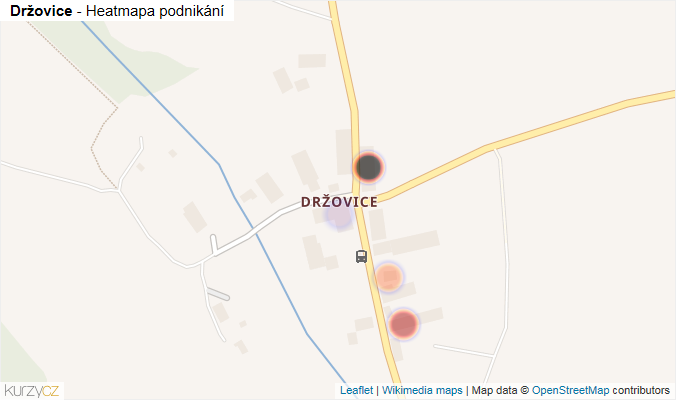 Mapa Držovice - Firmy v části obce.