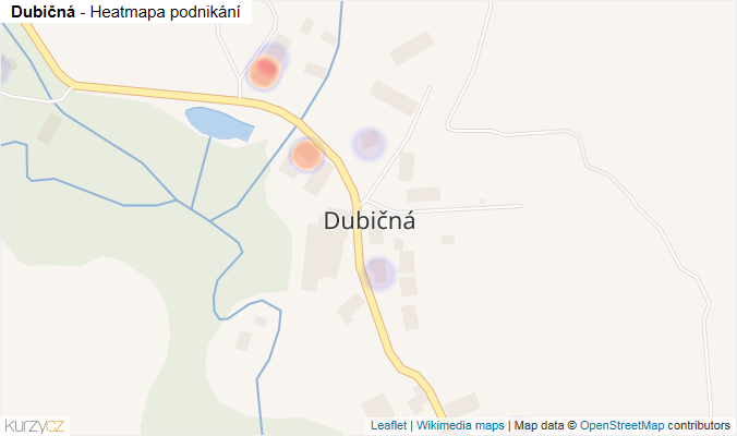 Mapa Dubičná - Firmy v části obce.