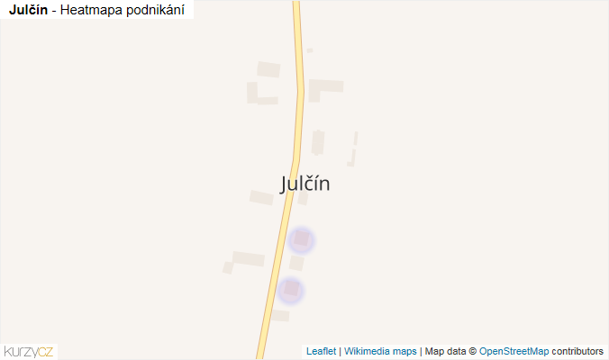 Mapa Julčín - Firmy v části obce.