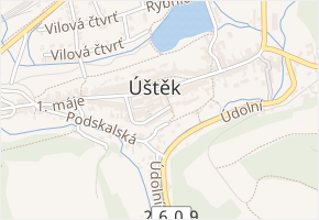 Panský dvůr v obci Úštěk - mapa ulice