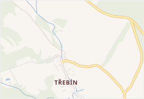 Třebín v obci Úštěk - mapa části obce