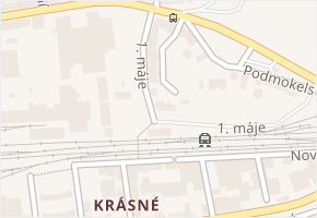 1. máje v obci Ústí nad Labem - mapa ulice