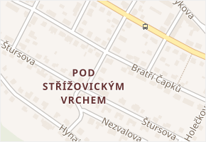 Bratří Čapků v obci Ústí nad Labem - mapa ulice